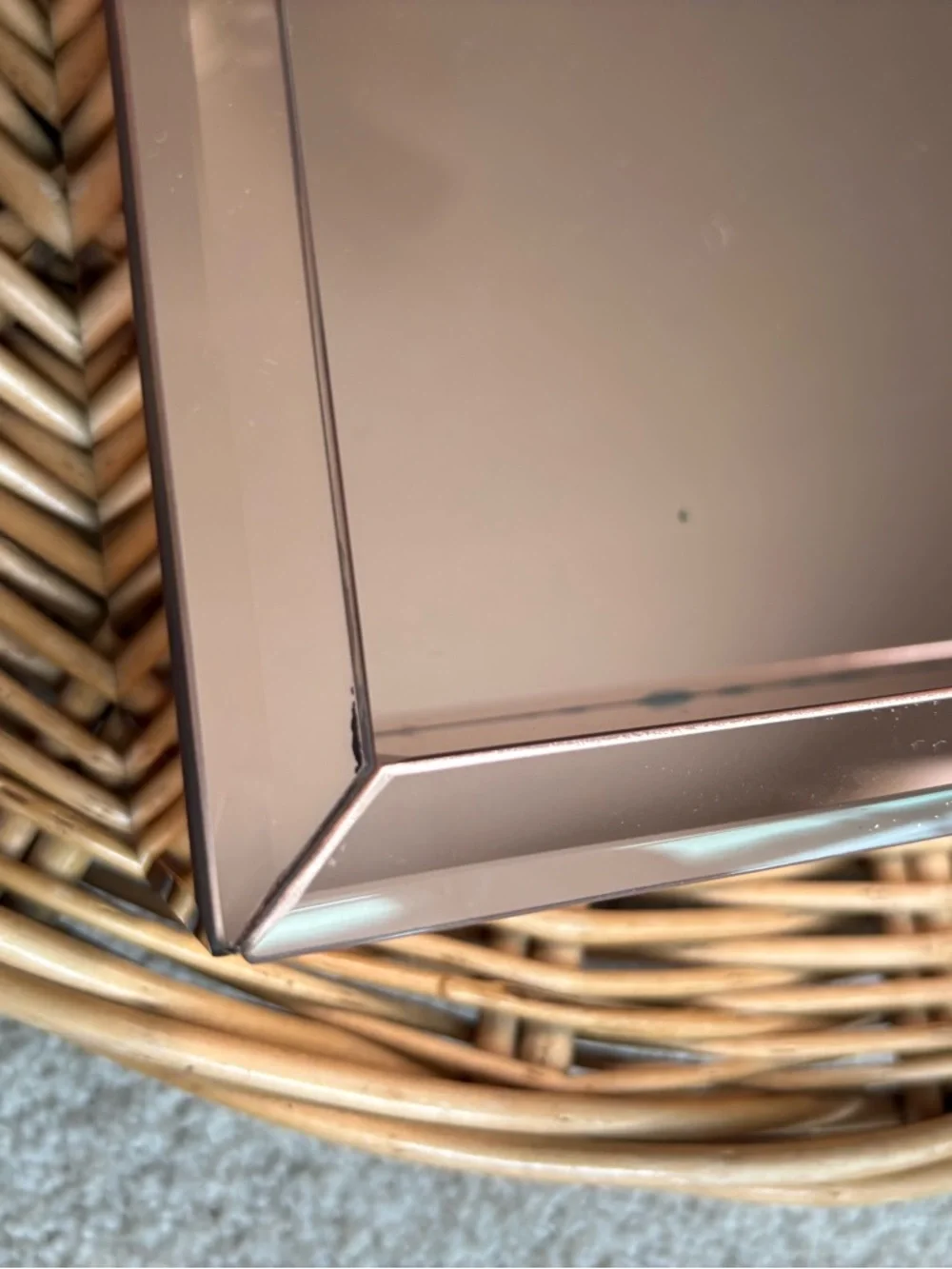 Target Copper Colored Mirrored Felt Lined Heavy Household Tray